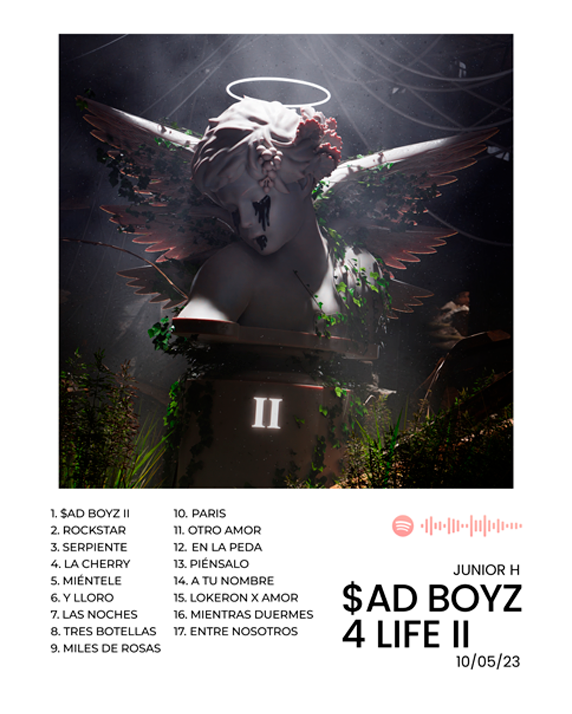 Custom music artwork inspired by $AD BOYZ 4 LIFE II by Junior H