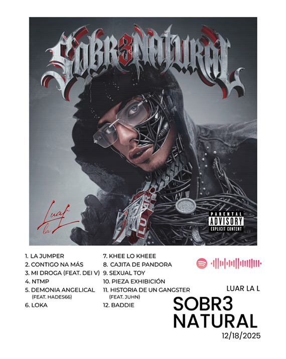 Custom music artwork inspired by SOBR3NATURAL by Luar La L